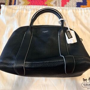 Coach Bleecker Preston Satchel Pebbled Leather Black Bag *No Outlet*